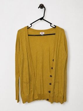 Mossimo Supply Co. Mustard Yellow Button-Front Cardigan